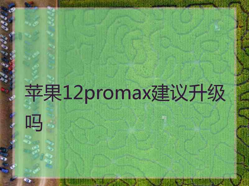 苹果12promax建议升级吗