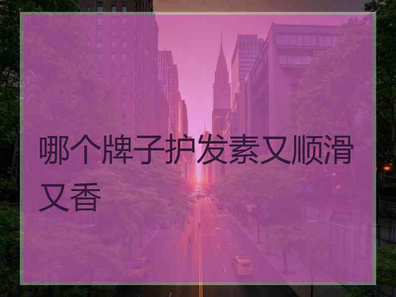 哪个牌子护发素又顺滑又香