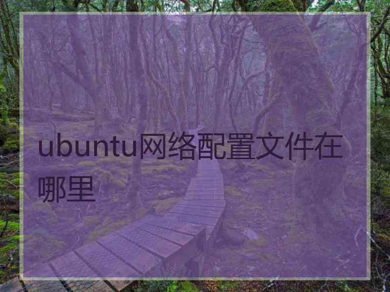 ubuntu网络配置文件在哪里