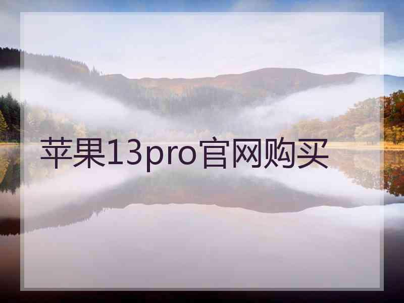 苹果13pro官网购买