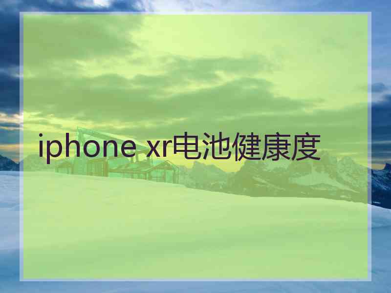 iphone xr电池健康度