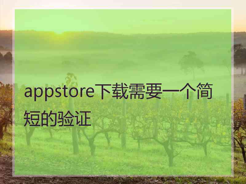 appstore下载需要一个简短的验证