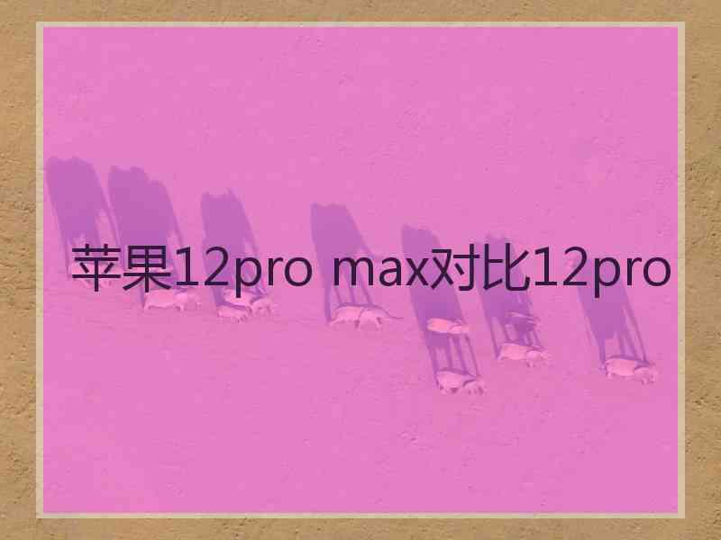 苹果12pro max对比12pro