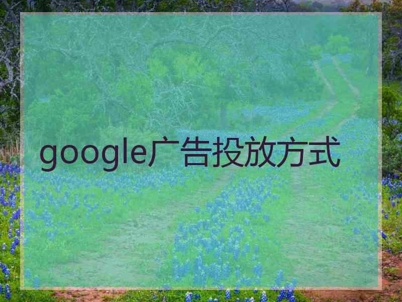 google广告投放方式