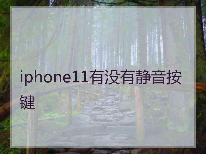 iphone11有没有静音按键