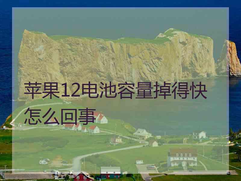 苹果12电池容量掉得快怎么回事