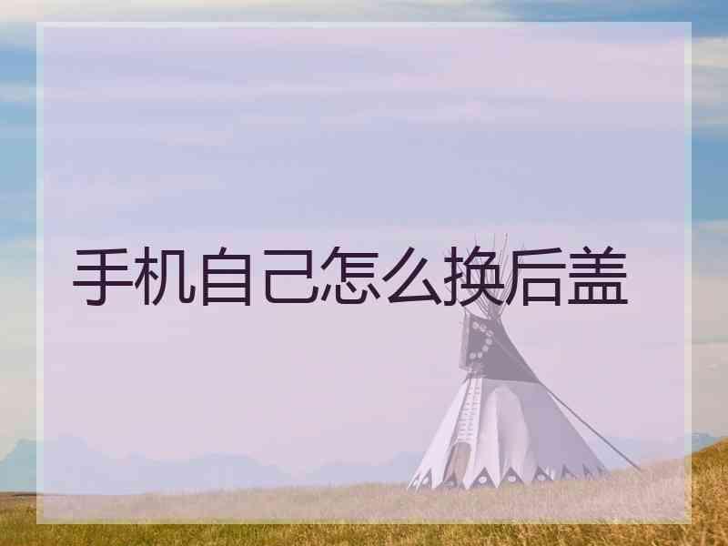 手机自己怎么换后盖