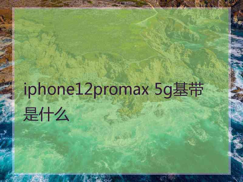 iphone12promax 5g基带是什么