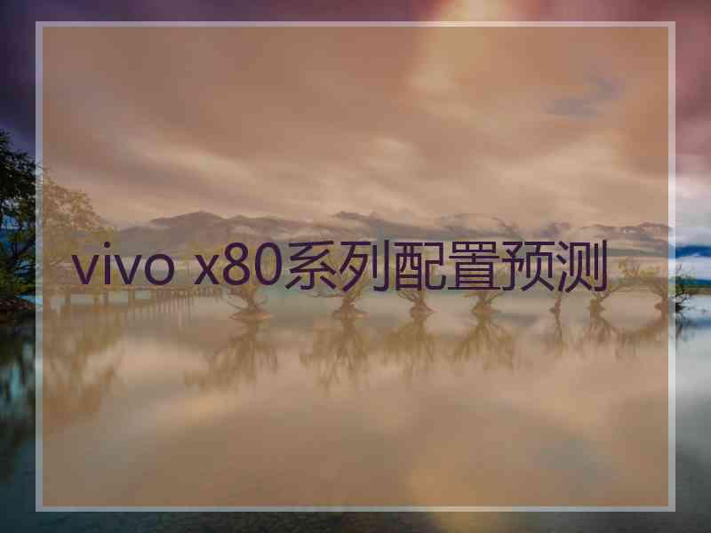 vivo x80系列配置预测