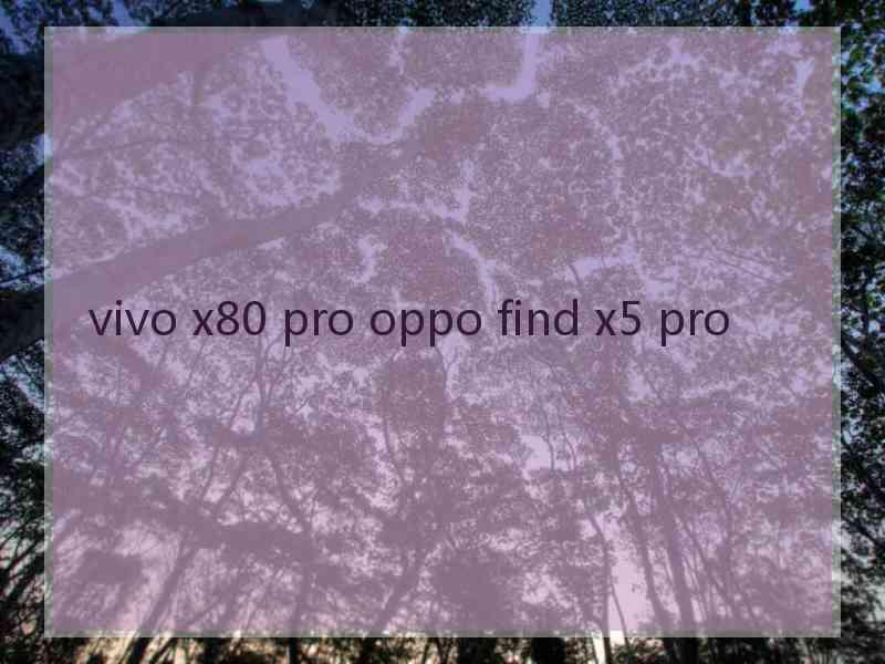 vivo x80 pro oppo find x5 pro