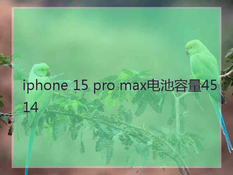 iphone 15 pro max电池容量4514