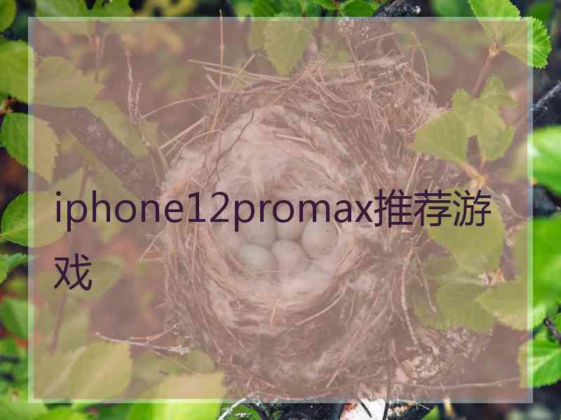 iphone12promax推荐游戏