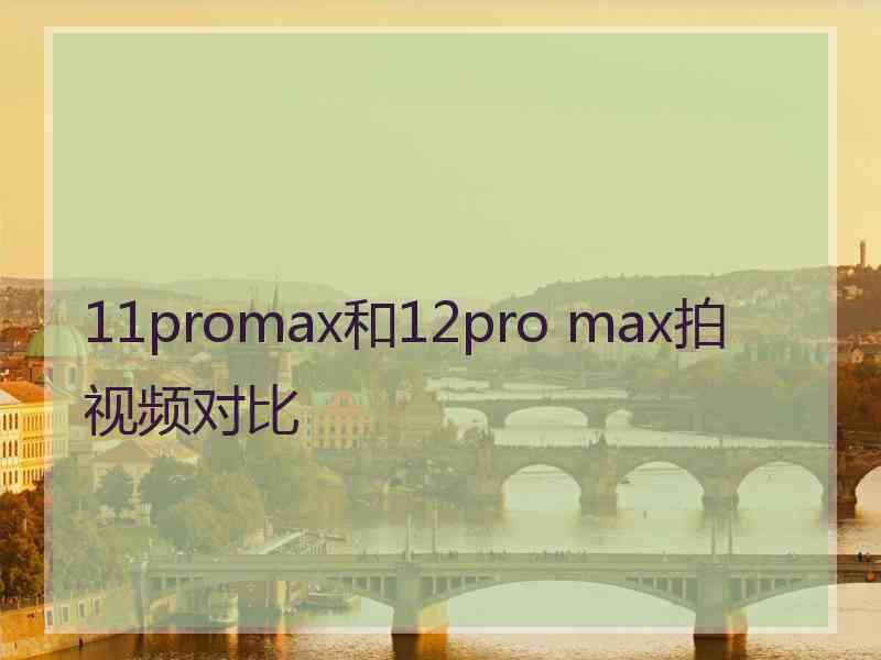 11promax和12pro max拍视频对比