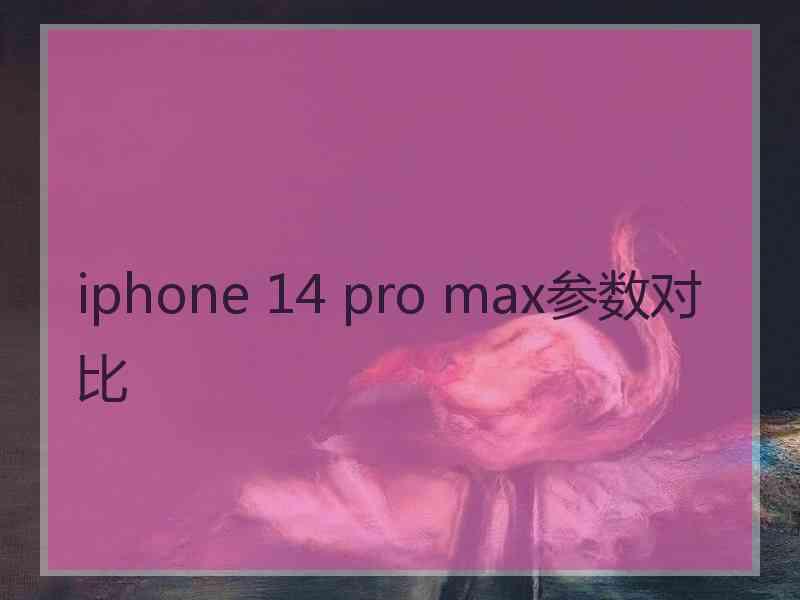 iphone 14 pro max参数对比