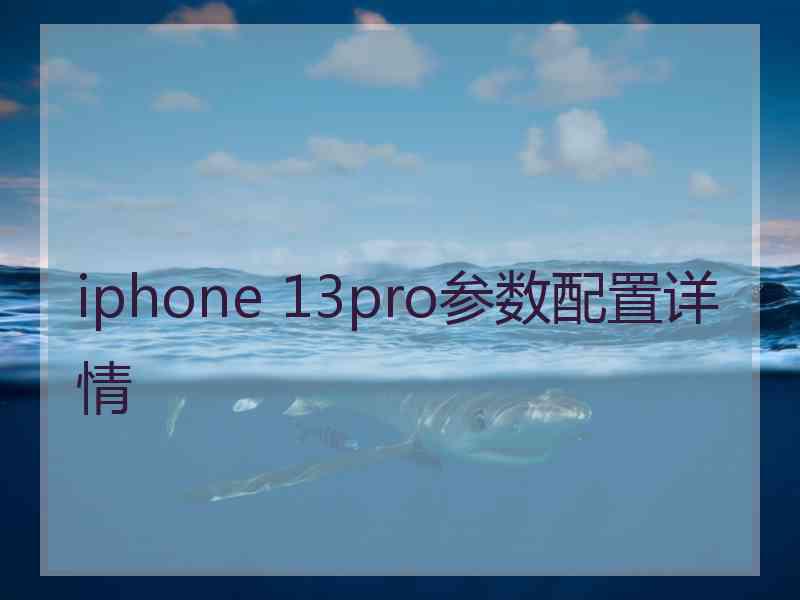 iphone 13pro参数配置详情