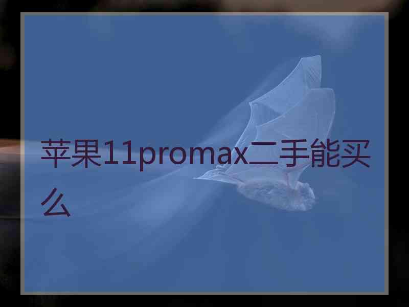 苹果11promax二手能买么