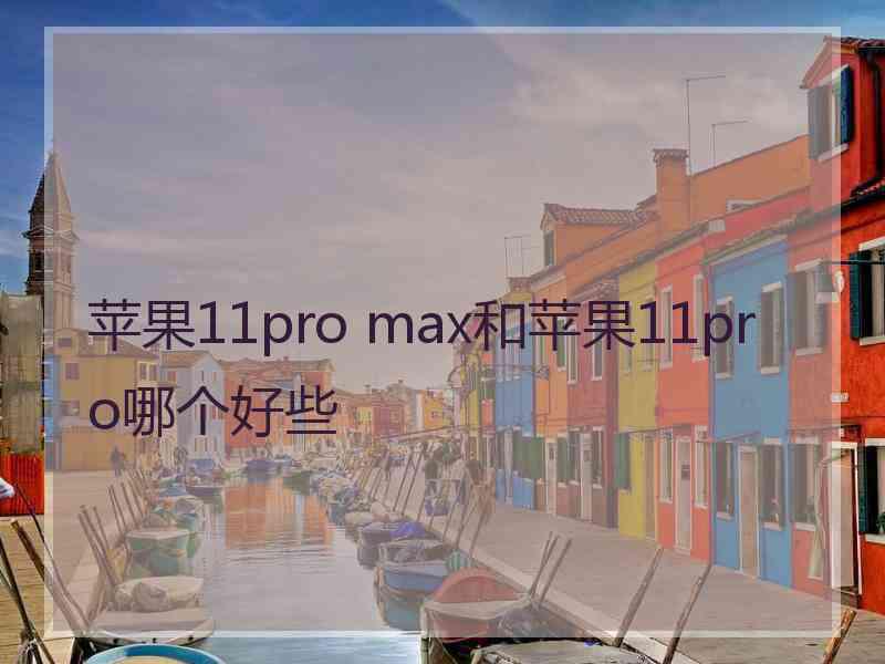 苹果11pro max和苹果11pro哪个好些