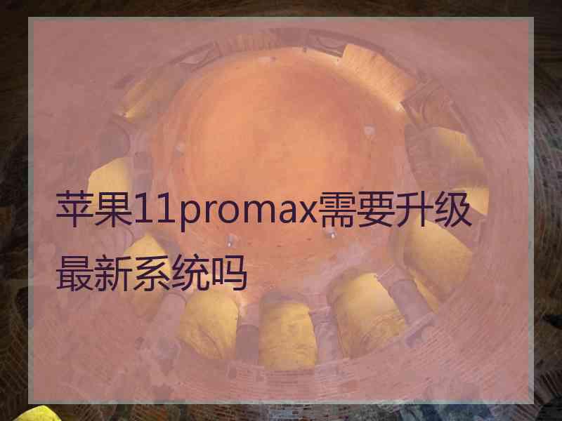 苹果11promax需要升级最新系统吗