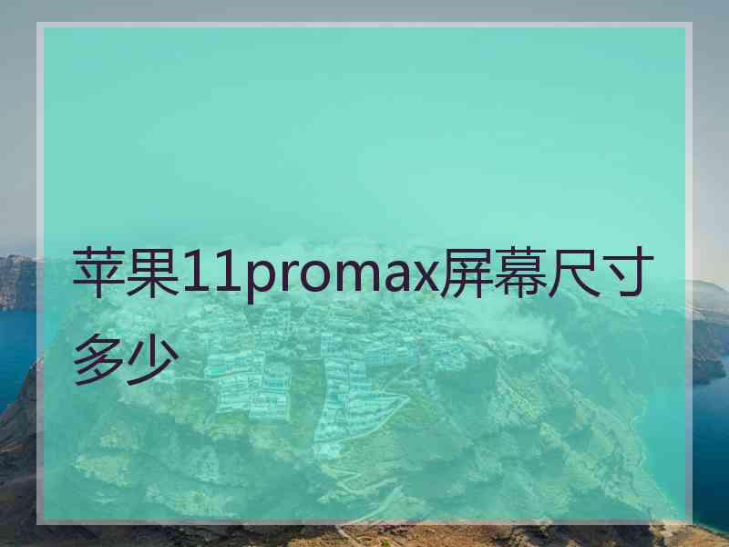 苹果11promax屏幕尺寸多少