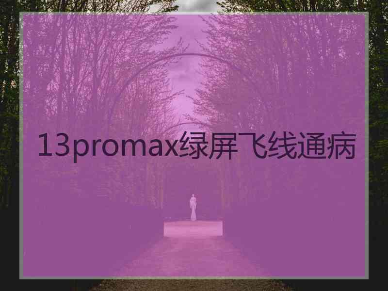 13promax绿屏飞线通病