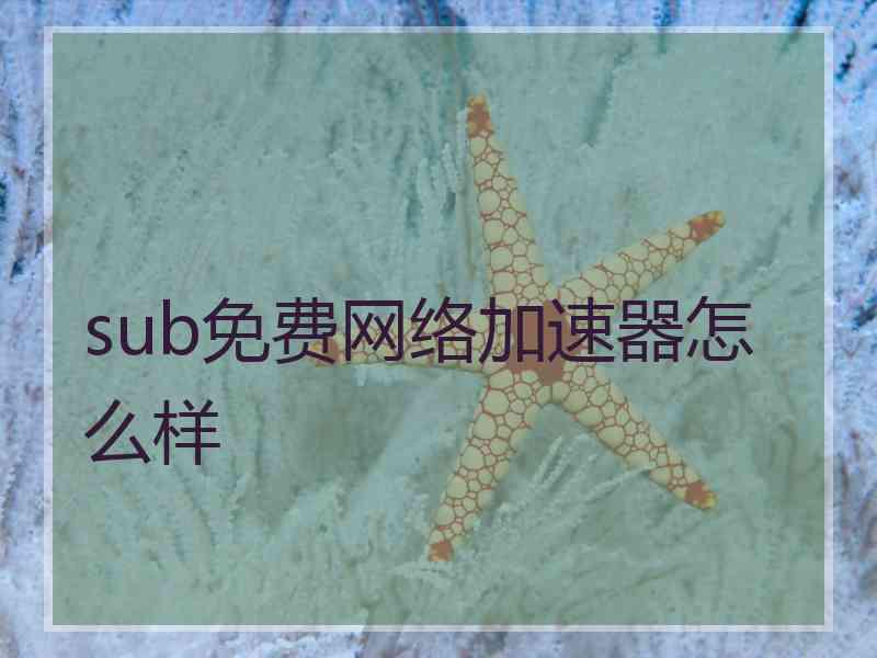 sub免费网络加速器怎么样