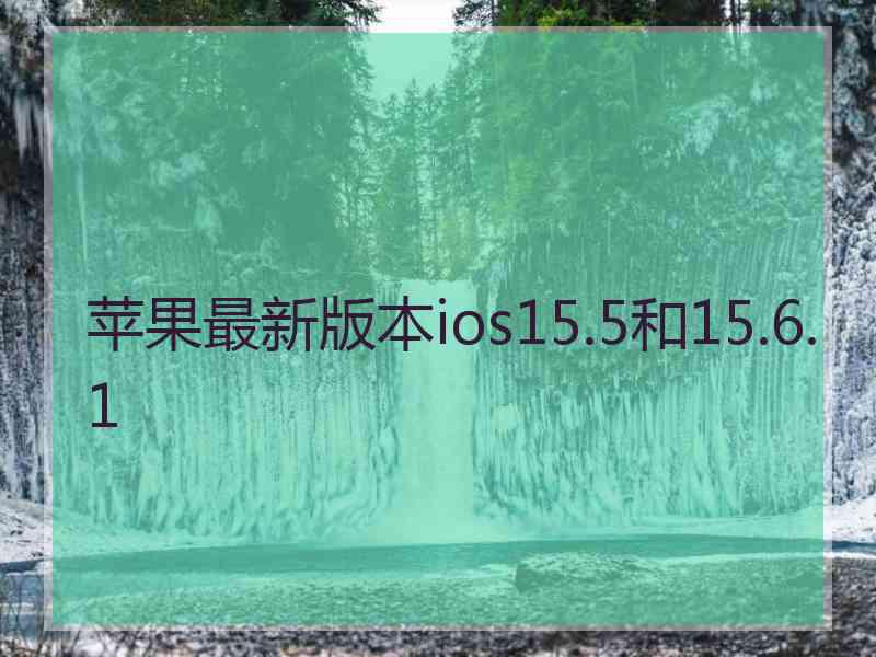 苹果最新版本ios15.5和15.6.1