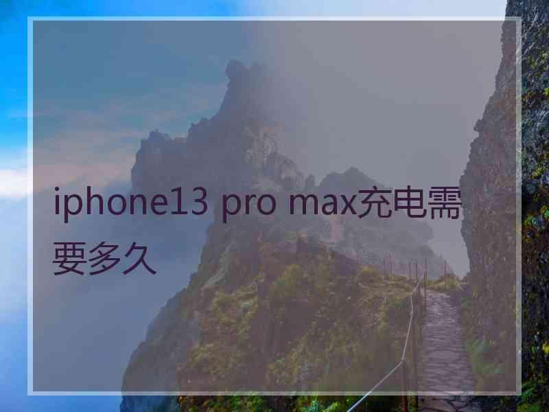 iphone13 pro max充电需要多久