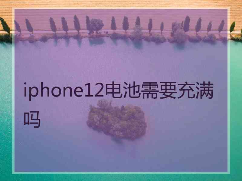 iphone12电池需要充满吗