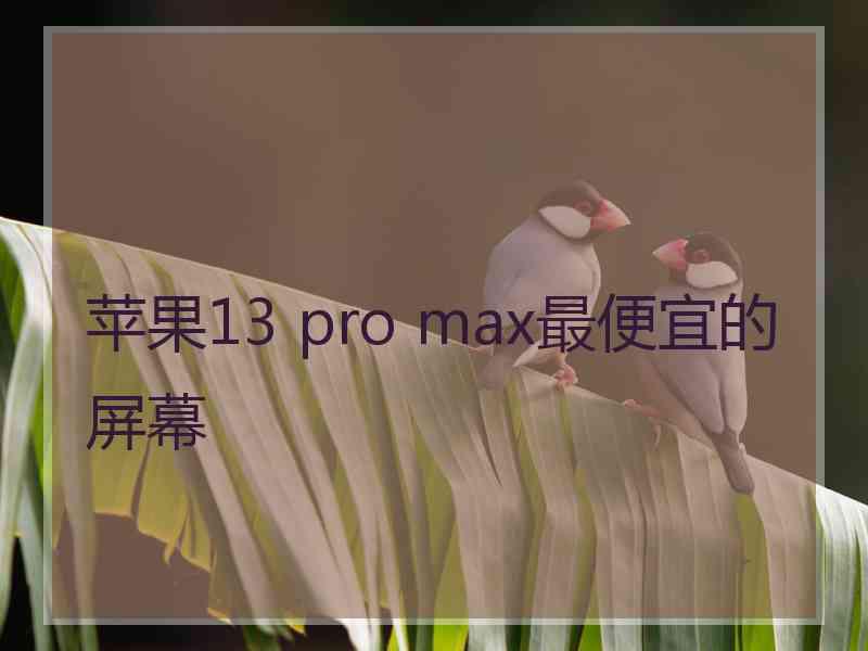 苹果13 pro max最便宜的屏幕