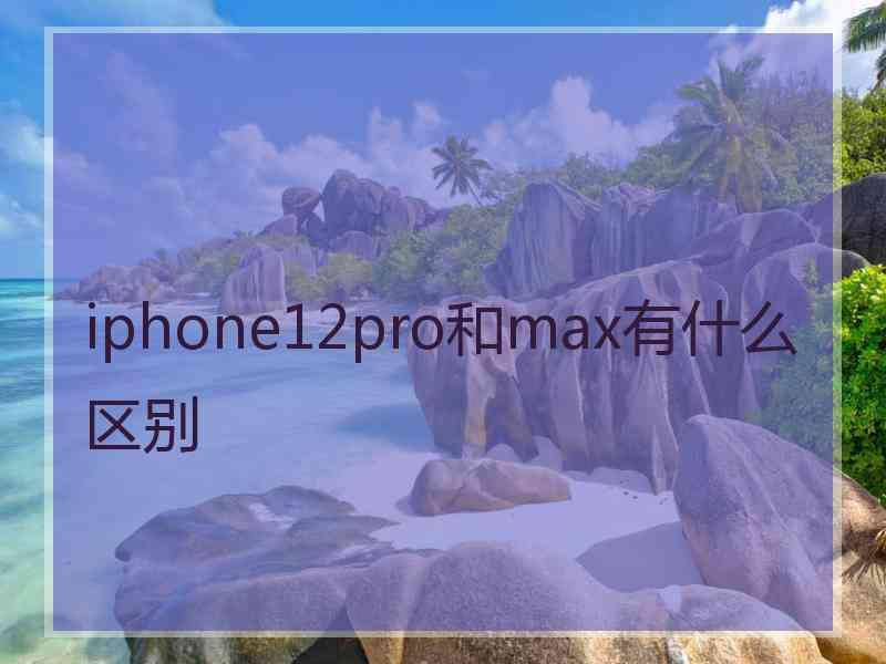 iphone12pro和max有什么区别