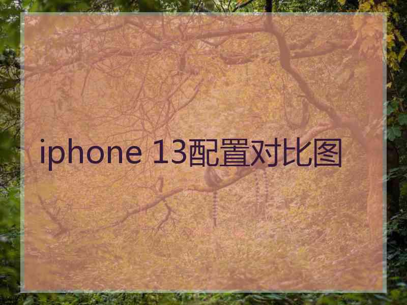 iphone 13配置对比图