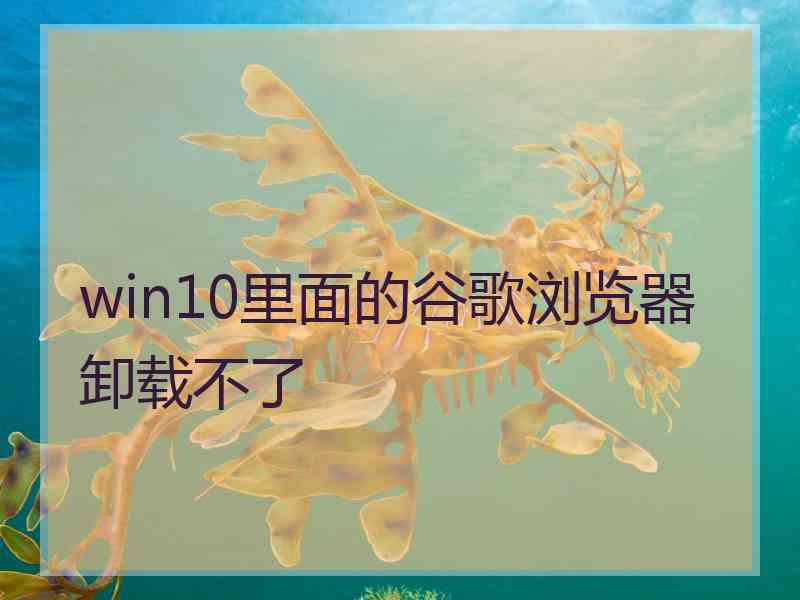 win10里面的谷歌浏览器卸载不了