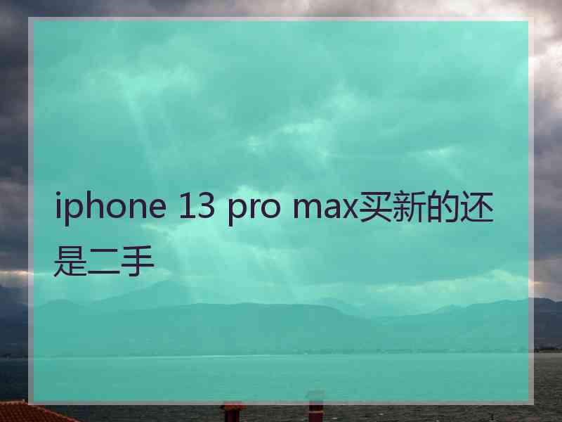 iphone 13 pro max买新的还是二手