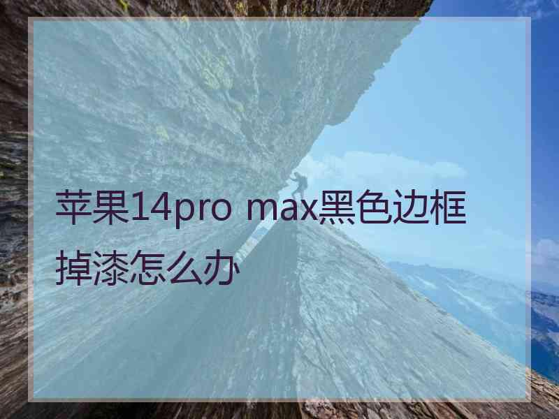 苹果14pro max黑色边框掉漆怎么办