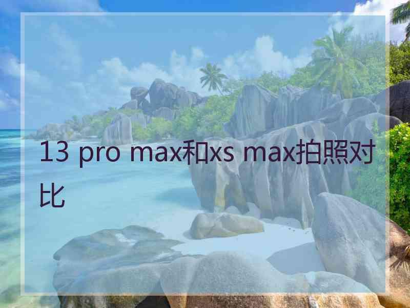 13 pro max和xs max拍照对比