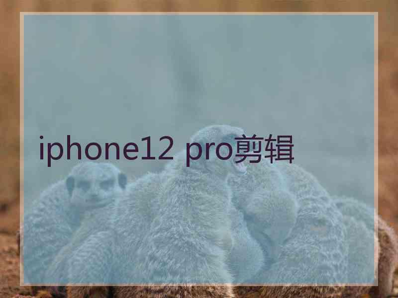 iphone12 pro剪辑