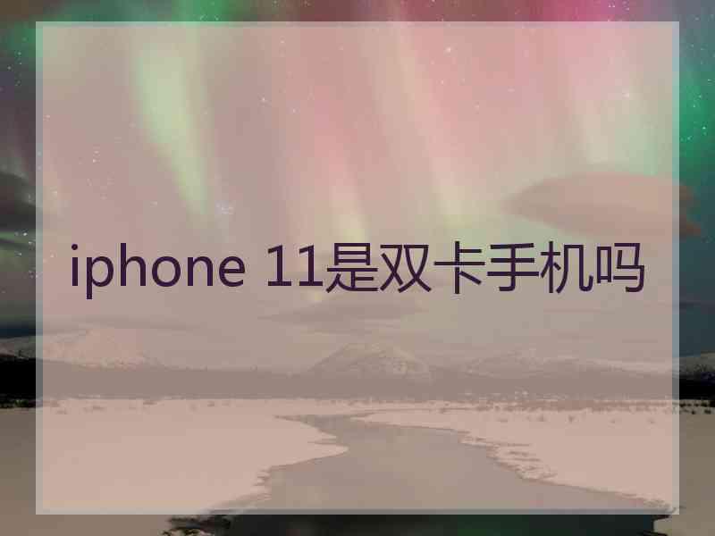 iphone 11是双卡手机吗