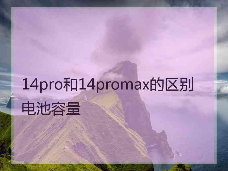 14pro和14promax的区别电池容量