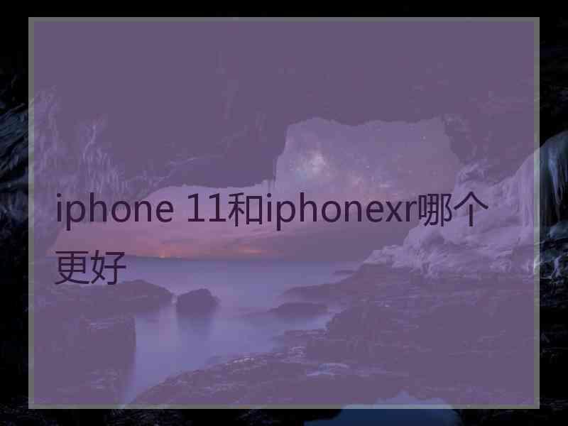 iphone 11和iphonexr哪个更好