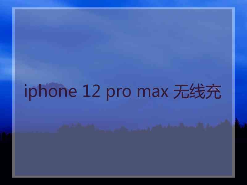 iphone 12 pro max 无线充