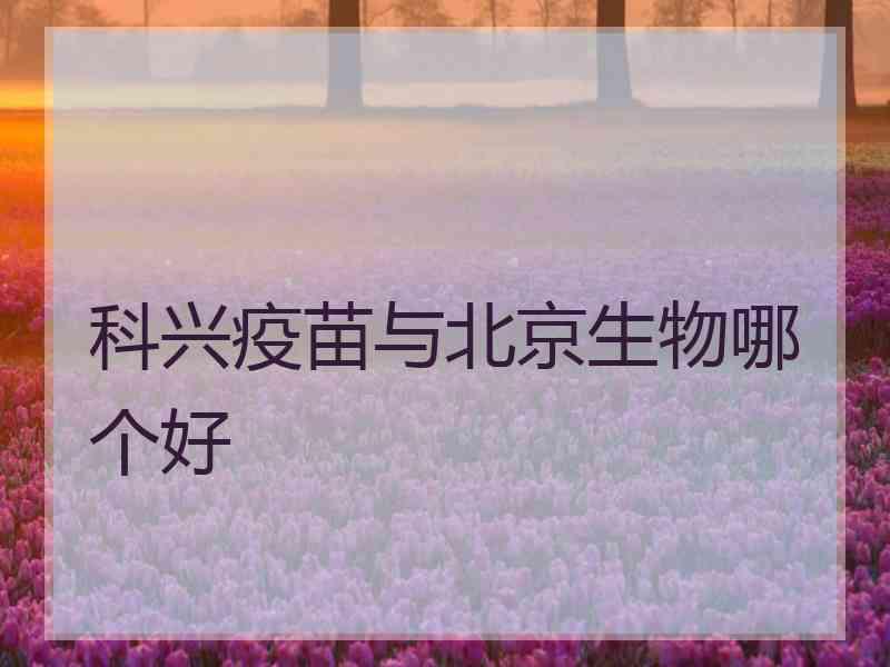 科兴疫苗与北京生物哪个好