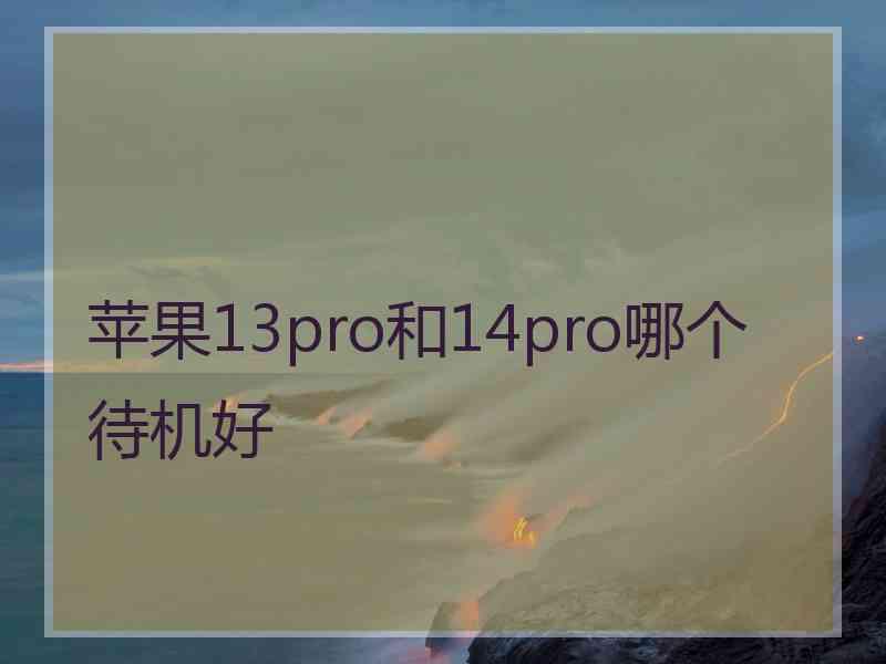 苹果13pro和14pro哪个待机好