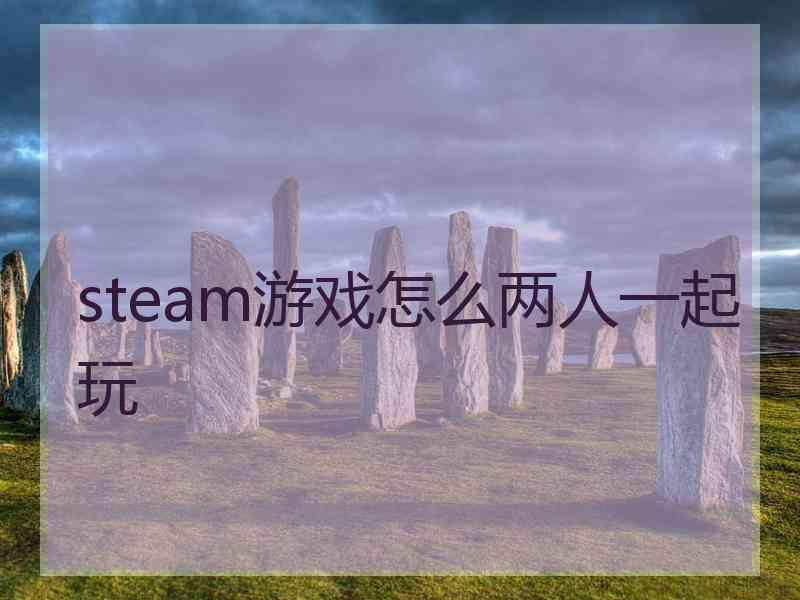 steam游戏怎么两人一起玩