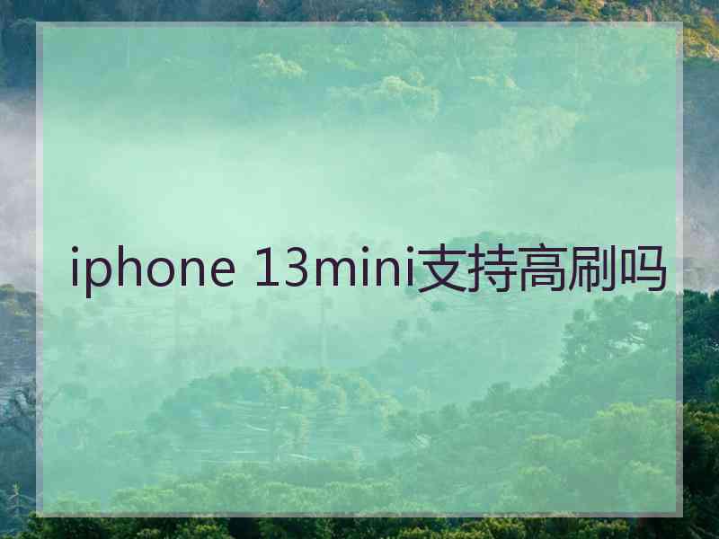 iphone 13mini支持高刷吗