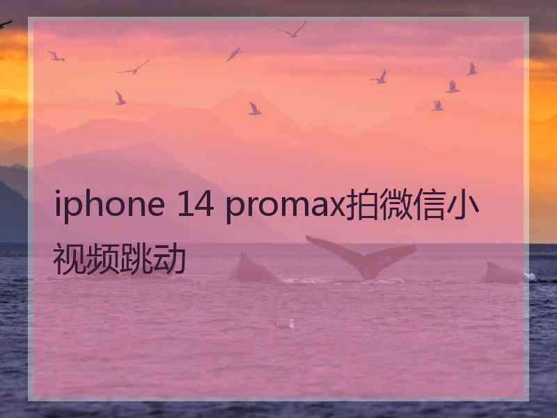 iphone 14 promax拍微信小视频跳动