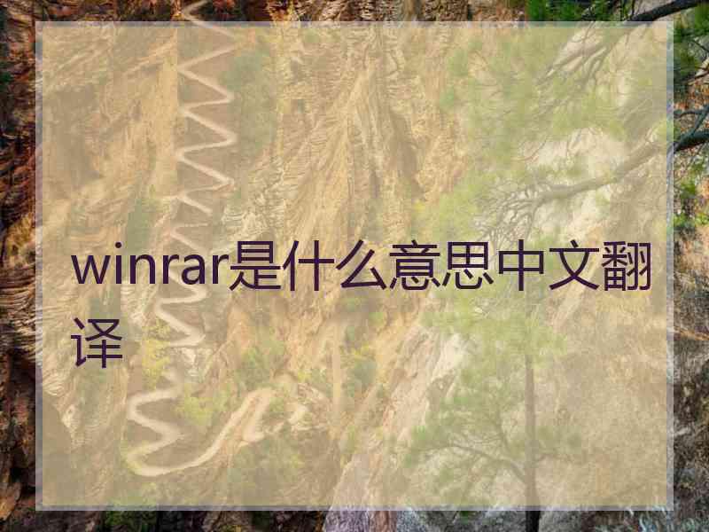 winrar是什么意思中文翻译