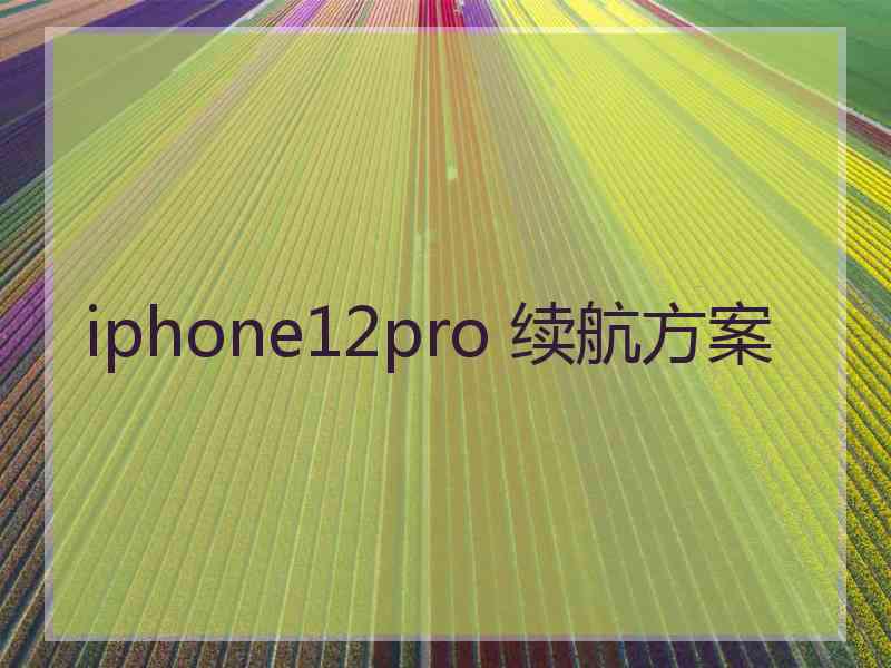 iphone12pro 续航方案