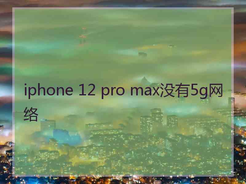 iphone 12 pro max没有5g网络