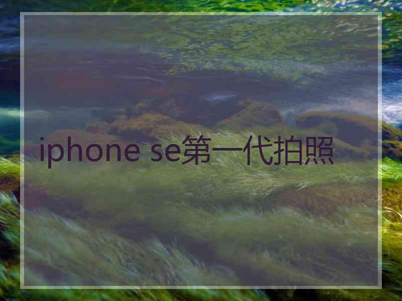 iphone se第一代拍照