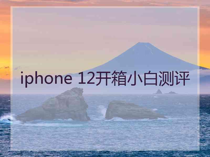 iphone 12开箱小白测评